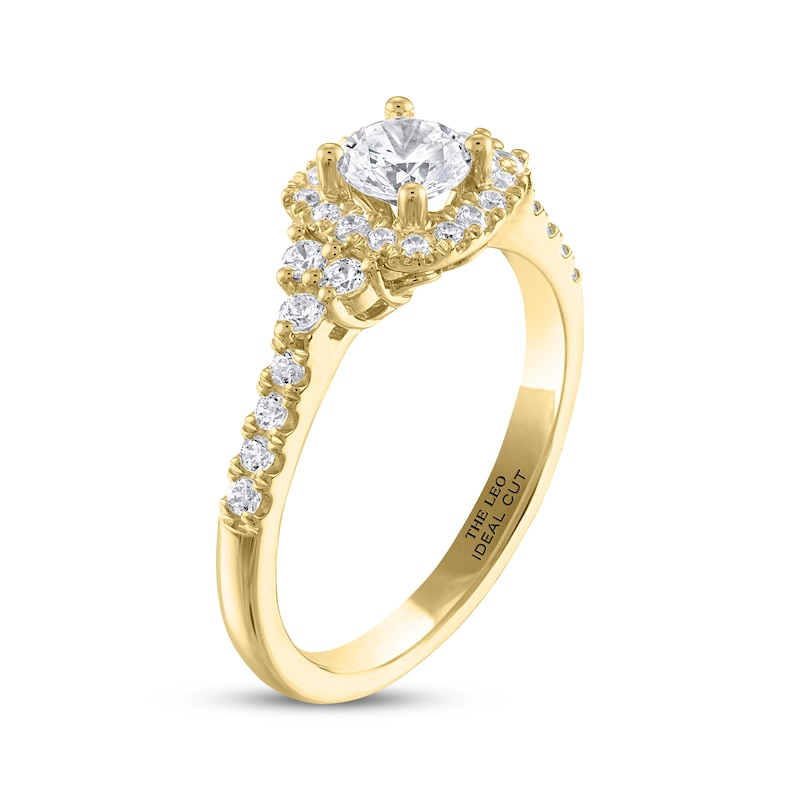 Main Image 2 of THE LEO Ideal Cut Round-Cut Diamond Engagement Ring 3/4 ct tw 14K Yellow Gold