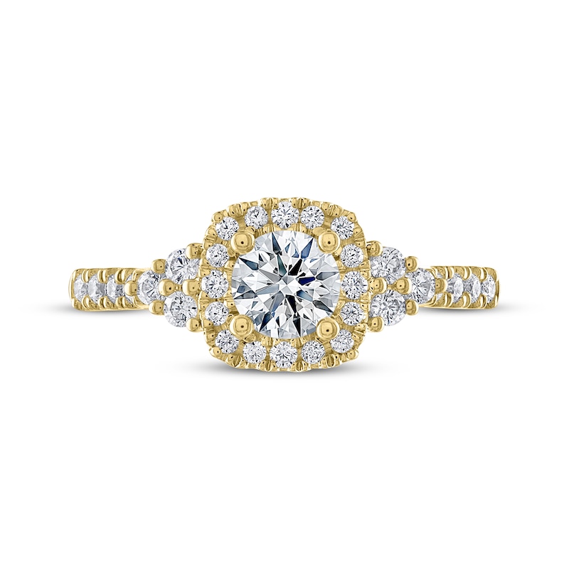 Main Image 3 of THE LEO Ideal Cut Round-Cut Diamond Engagement Ring 3/4 ct tw 14K Yellow Gold