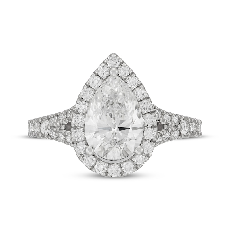 Main Image 3 of Neil Lane Artistry Pear-Shaped Lab-Grown Diamond Engagement Ring 3 ct tw 14K White Gold