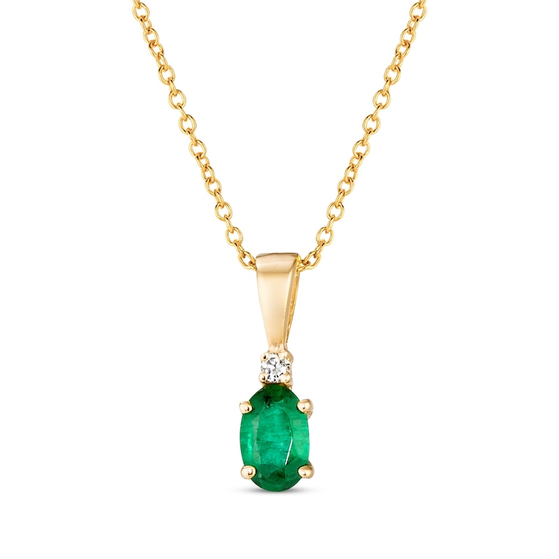 Le Vian Creme Brulee Emerald & Diamond Accent Necklace 14K Honey Gold 18"
