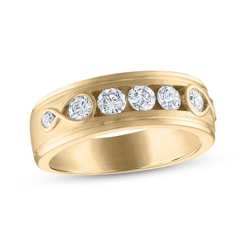 Main Image 1 of Every Moment Men's Diamond Wedding Band 1 ct tw 14K Yellow Gold