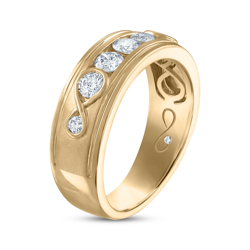 Main Image 2 of Every Moment Men's Diamond Wedding Band 1 ct tw 14K Yellow Gold