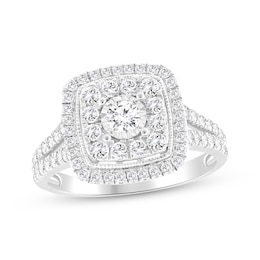 Multi-Diamond Engagement Ring 1 ct tw 10K White Gold
