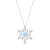 Thumbnail Image 1 of Marquise & Round-Cut Swiss Blue Topaz & White Lab-Created Sapphire Snowflake Necklace Sterling Silver 18"