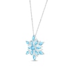 Thumbnail Image 2 of Marquise & Round-Cut Swiss Blue Topaz Snowflake Necklace Sterling Silver 18"