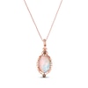 Thumbnail Image 0 of Le Vian Oval-Cut Opal Necklace 1/4 ct tw Diamonds 14K Strawberry Gold 20"