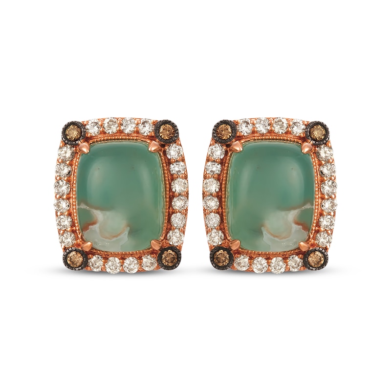 Main Image 2 of Le Vian Aquaprase, Vanilla Topaz & Chocolate Quartz Earrings 14K Strawberry Gold