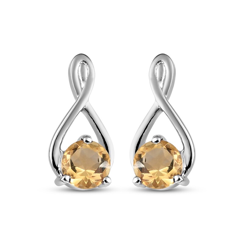 Citrine Twist Earrings Sterling Silver