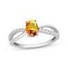 Thumbnail Image 1 of Oval-Cut Citrine & White Topaz Ring Sterling Silver