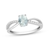 Thumbnail Image 1 of Oval-Cut White Lab-Created Sapphire & White Topaz Ring Sterling Silver