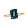 Emerald-Cut London Blue Topaz & Diamond Ring 10K Yellow Gold | Kay Outlet