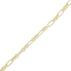 Thumbnail Image 1 of Three & One Hollow Link Figaro Bracelet 4.5mm 10K Yellow Gold 7.5”