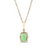 Thumbnail Image 2 of Emerald-Cut Peridot & Diamond Necklace 10K Yellow Gold 18”