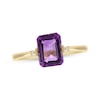 Thumbnail Image 1 of Emerald-Cut Amethyst & Diamond Ring 10K Yellow Gold