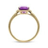Thumbnail Image 2 of Emerald-Cut Amethyst & Diamond Ring 10K Yellow Gold