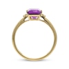 Thumbnail Image 1 of Emerald-Cut Amethyst & Diamond Ring 10K Yellow Gold