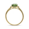 Thumbnail Image 1 of Emerald-Cut Peridot & Diamond Ring 10K Yellow Gold