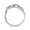 Thumbnail Image 2 of Multi-Shape Aquamarine & Diamond Scatter Ring 1/20 ct tw 10K White Gold
