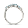 Thumbnail Image 1 of Multi-Shape Aquamarine & Diamond Scatter Ring 1/20 ct tw 10K White Gold