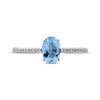 Oval-Cut Aquamarine & White Lab-Created Sapphire Ring Sterling Silver