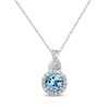 Thumbnail Image 1 of Round-Cut Swiss Blue Topaz & White Lab-Created Sapphire Gift Set Sterling Silver - Size 7