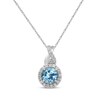 Thumbnail Image 1 of Round-Cut Swiss Blue Topaz & White Lab-Created Sapphire Gift Set Sterling Silver - Size 7