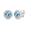 Thumbnail Image 3 of Round-Cut Swiss Blue Topaz & White Lab-Created Sapphire Gift Set Sterling Silver - Size 7
