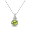 Thumbnail Image 2 of Round-Cut Peridot & White Lab-Created Sapphire Gift Set Sterling Silver