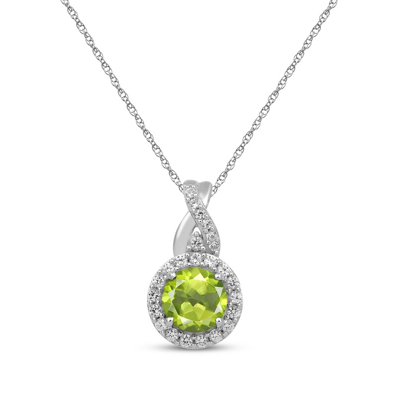 Main Image 2 of Round-Cut Peridot & White Lab-Created Sapphire Gift Set Sterling Silver