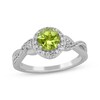 Thumbnail Image 3 of Round-Cut Peridot & White Lab-Created Sapphire Gift Set Sterling Silver