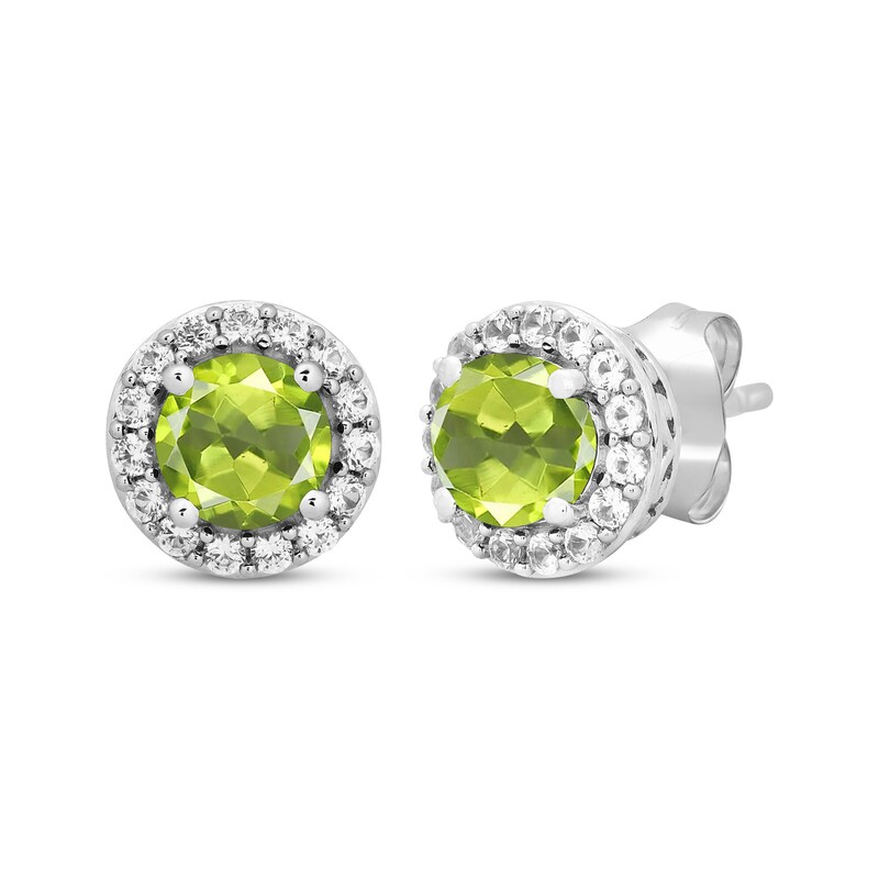 Main Image 4 of Round-Cut Peridot & White Lab-Created Sapphire Gift Set Sterling Silver