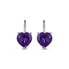 Thumbnail Image 2 of Heart-Shaped Amethyst Solitaire Earrings Sterling Silver