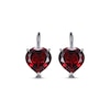 Thumbnail Image 2 of Heart-Shaped Garnet Solitaire Earrings Sterling Silver