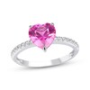 Thumbnail Image 0 of Heart-Shaped Pink & White Lab-Created Sapphire Ring Sterling Silver