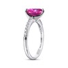 Thumbnail Image 1 of Heart-Shaped Pink & White Lab-Created Sapphire Ring Sterling Silver