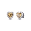 Thumbnail Image 0 of Heart-Shaped Citrine & White Lab-Created Sapphire Stud Earrings Sterling Silver