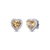 Thumbnail Image 1 of Heart-Shaped Citrine & White Lab-Created Sapphire Stud Earrings Sterling Silver