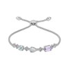 Thumbnail Image 1 of Multi-Gemstone Bolo Bracelet 1/5 ct tw Diamond Sterling Silver