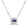 Thumbnail Image 3 of Cushion-Cut Amethyst Solitaire Necklace Sterling Silver 17”