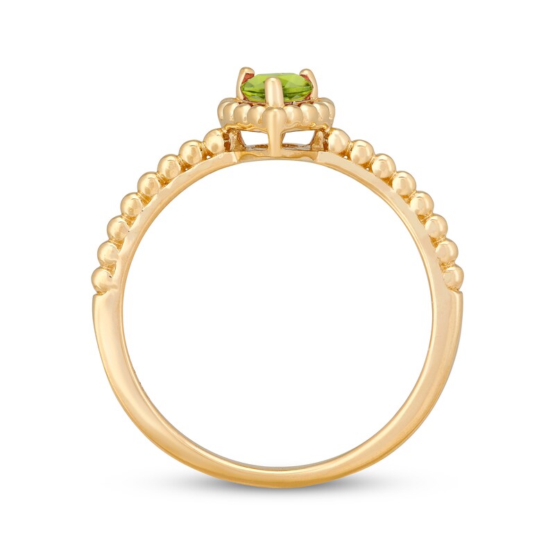 Main Image 2 of Pear-Shaped Peridot Beaded Ring 10K Yellow Gold