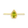 Thumbnail Image 3 of Pear-Shaped Peridot Beaded Ring 10K Yellow Gold