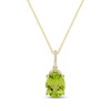 Thumbnail Image 0 of Oval-Cut Peridot & Round-Cut Diamond Necklace 1/20 ct tw 10K Yellow Gold 18”