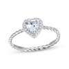 Heart-Shaped Aquamarine & Round-Cut White Lab-Created Sapphire Ring ...