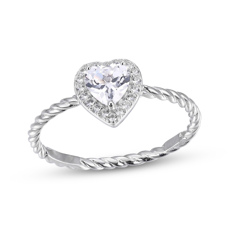 Sterling Silver Round Framed Heart Ring Sterling Silver Round Framed Heart Ring