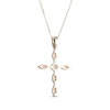 Thumbnail Image 3 of Marquise & Round-Cut Lab-Created Opal Cross Necklace 10K Yellow Gold 18”