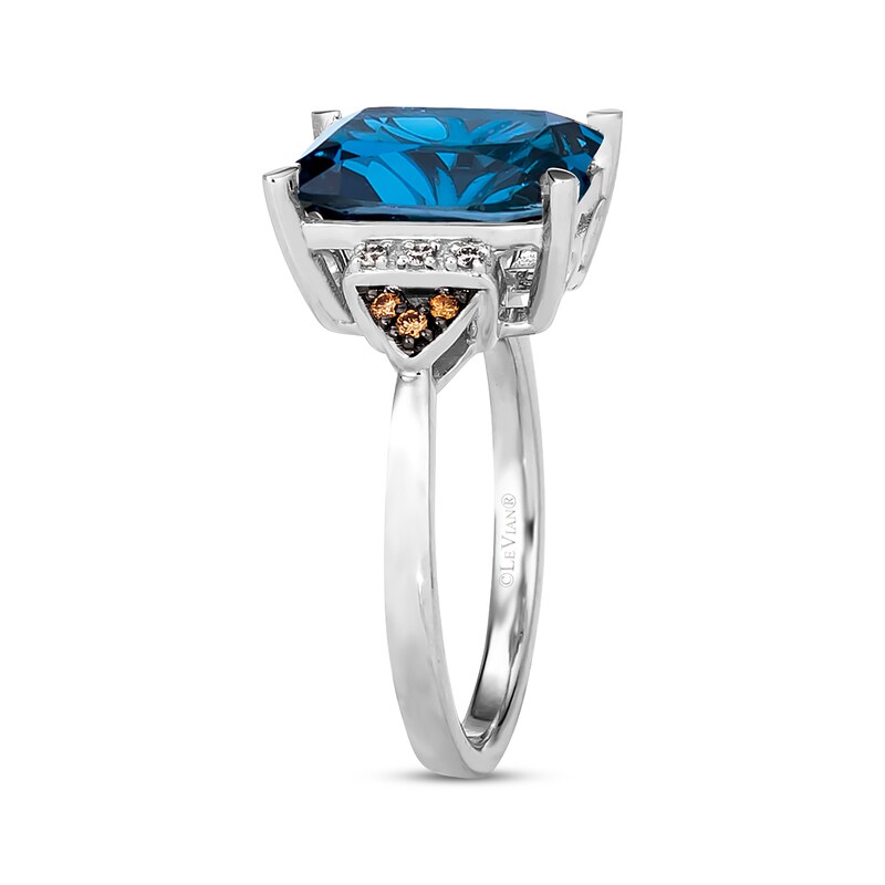Le Vian Deep Sea Blue Topaz & Diamond Ring 14K Vanilla Gold