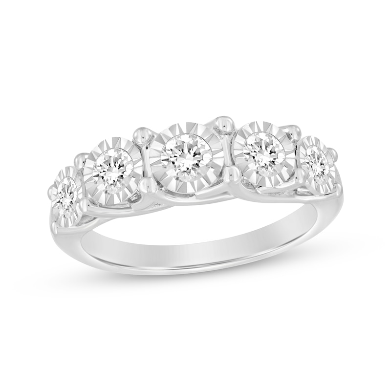 Main Image 1 of Round-Cut Diamond Anniversary Band 1 ct tw 10K White Gold