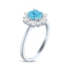 Thumbnail Image 2 of Round-Cut Blue Topaz & White Lab-Created Sapphire Ring Sterling Silver - Size 7