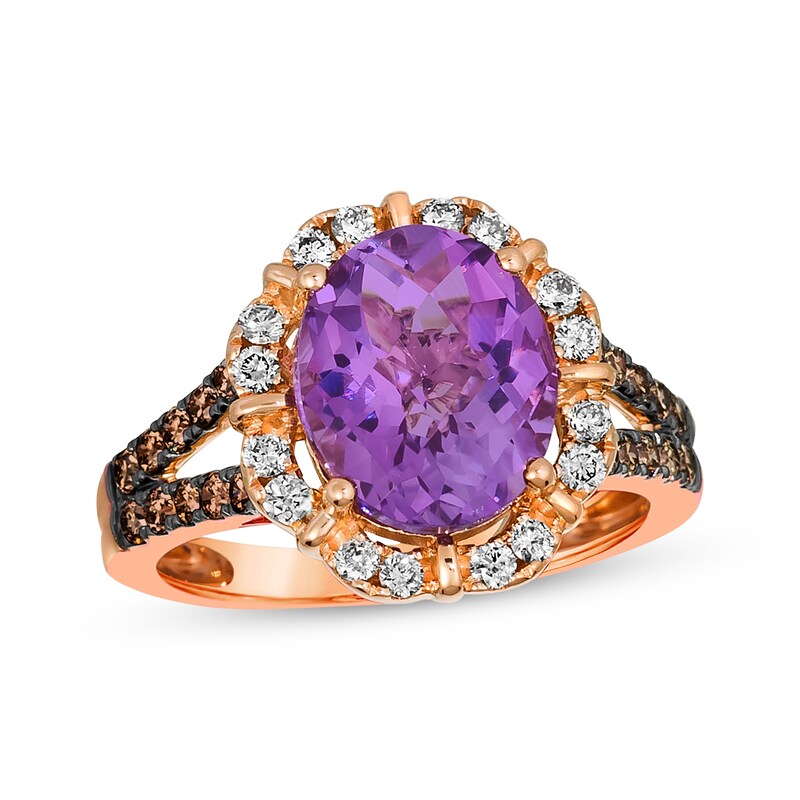 Le Vian Amethyst Ring 5/8 ct tw Diamonds 14K Strawberry Gold