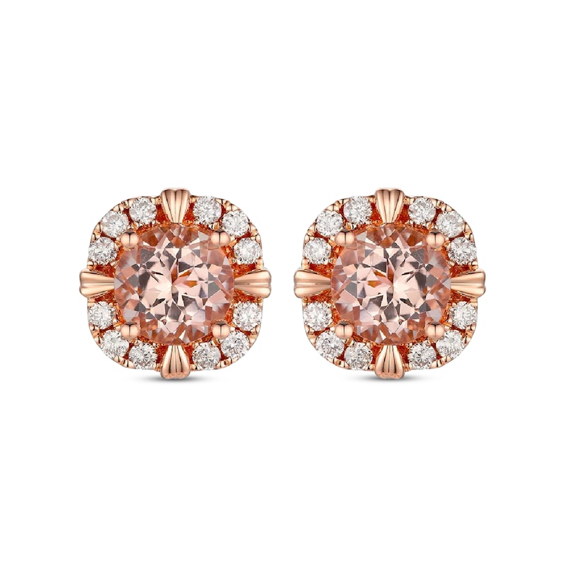 Le Vian Morganite Stud Earrings 3/8 ct tw Diamonds 14K Strawberry Gold